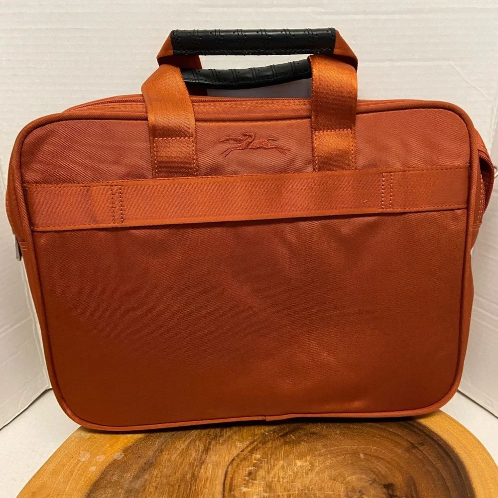 LongChamp Burnt Orange Laptop Messenger Bag & Laptop Folder sleeve